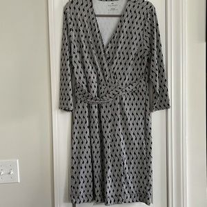 Talbots Basket Weave Print Dress EUC - size Large